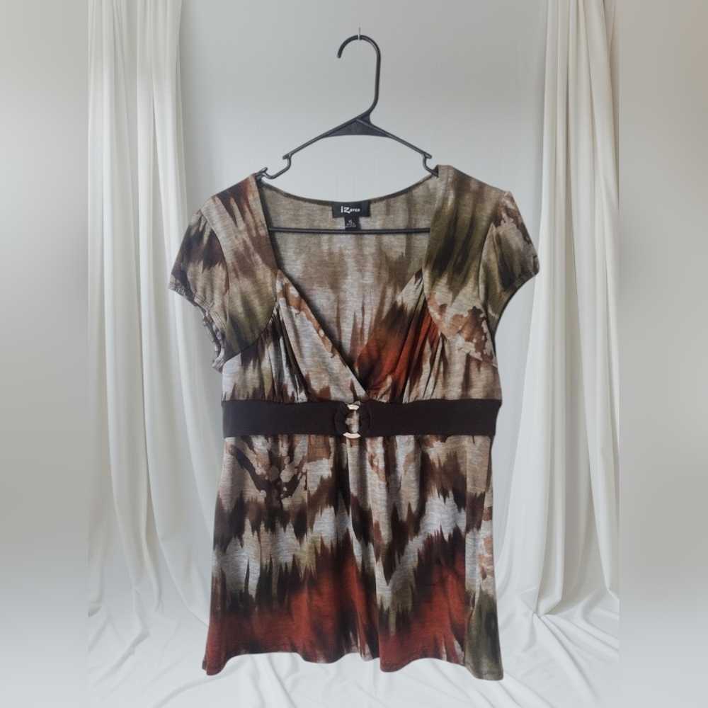 IZ Byer Brown Babydoll  Summer Top Size XL